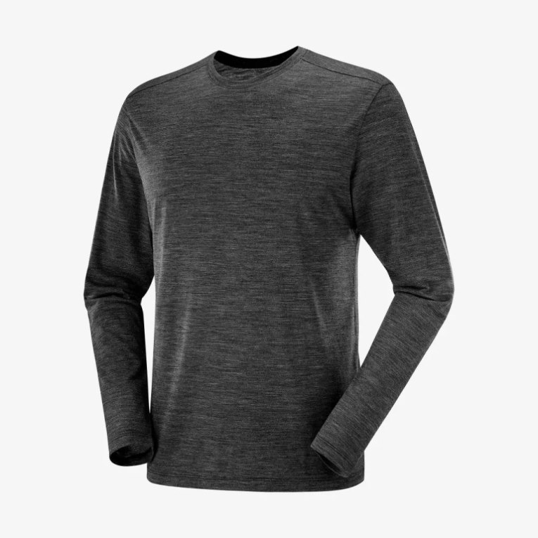 Salomon Outlife Merino Blend Long Sleeve Tricko Panske Čierne | SK 5YGPIX